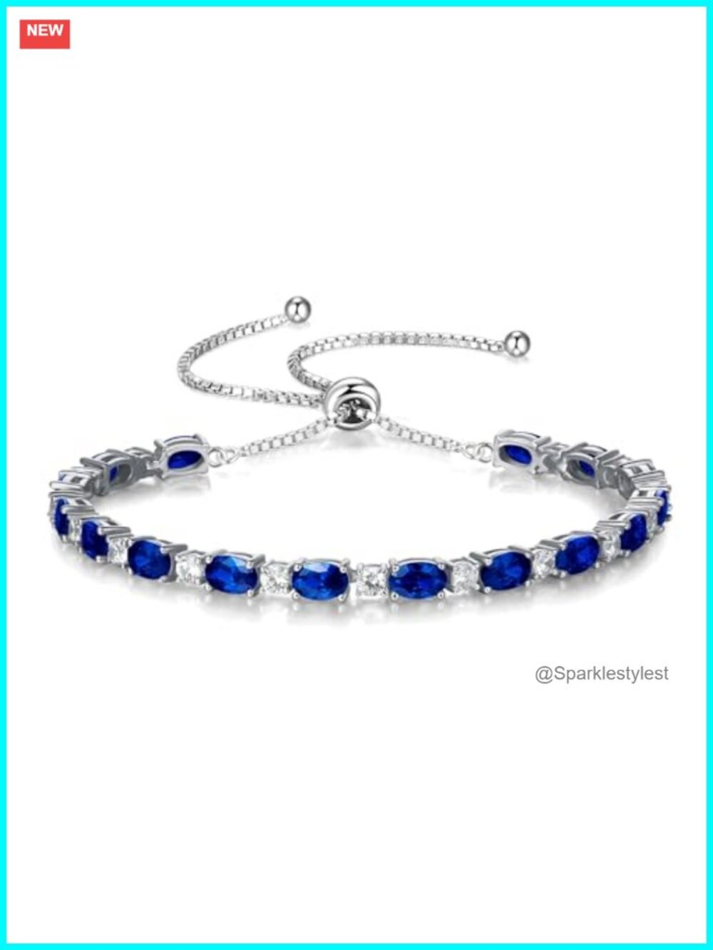 Sterling Silver Plated Birthstone Bracelet Adjustable Women's Jewelry Gift